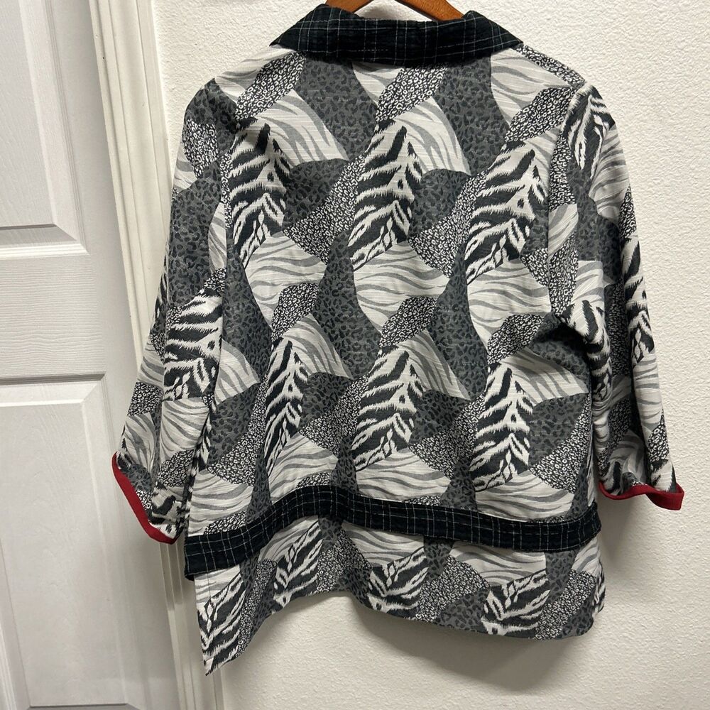Moonlight Fashion Jacket Womens Small Button Textured Slit Career Kimono  Mixed - Picture 8 of 15
